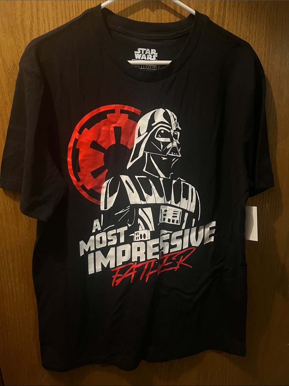 Star Wars Black Short Sleeve Tee with White & Red Vader Graphic